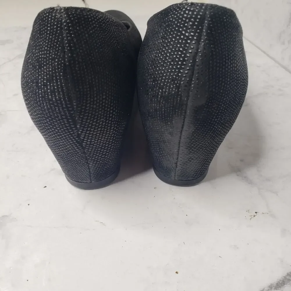 Stuart Weitzman black textured dressy career wedges shoes size 9 - Picture 6 of 9